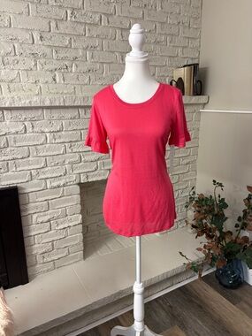 Tribal Melon Ruffle Sleeve Short Sleeve Tee Size XS